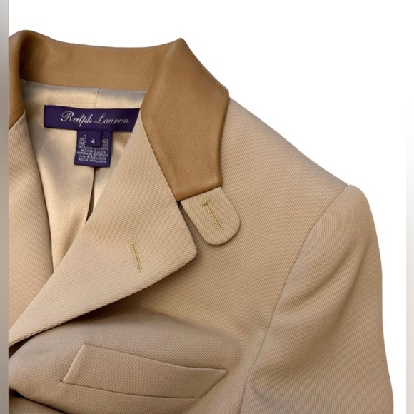 Ralph Lauren Collection Wool Lamb Leather Blazer Long Jacket Equestrian Tailored - Picture 3 of 16